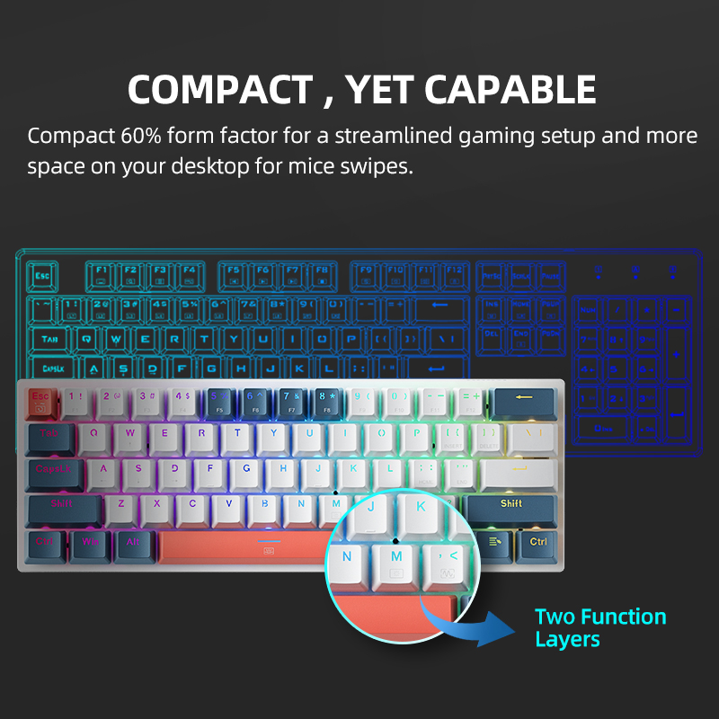 K500-B61 Мини-механическая кла – обзор и цена Gaming Keyboard Mini