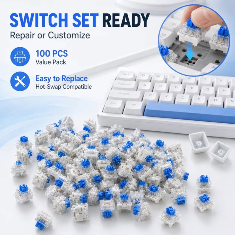 DT21 100 шт. переключателей дл – обзор и цена Keyboard Gaming Blue Switch